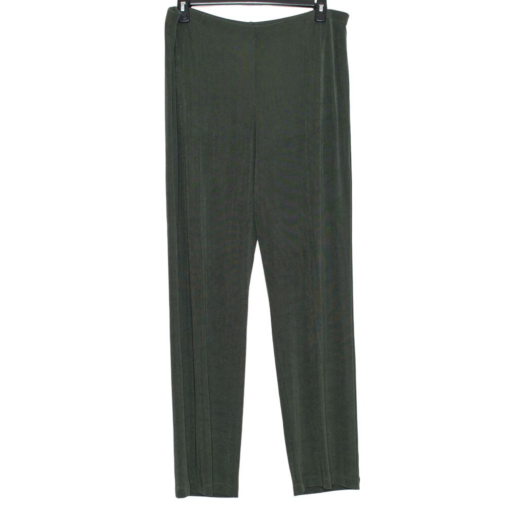 Chicos Travelers Pants Pull On Slinky Olive Green Straight 4 Tall XXL 20 Capsule